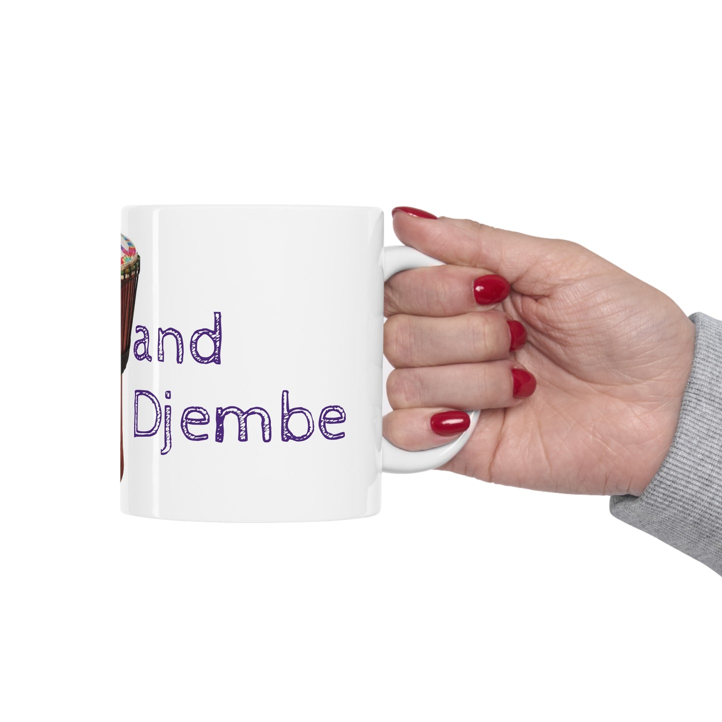Peace Love and Djembe Ceramic Mug 11oz