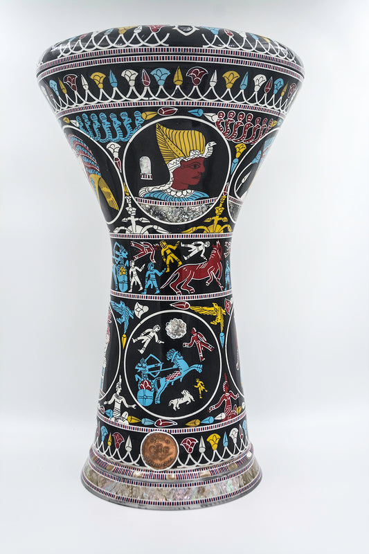 Gawharet El Fan 17.5"Horus Egyptian Pharoh Darbuka